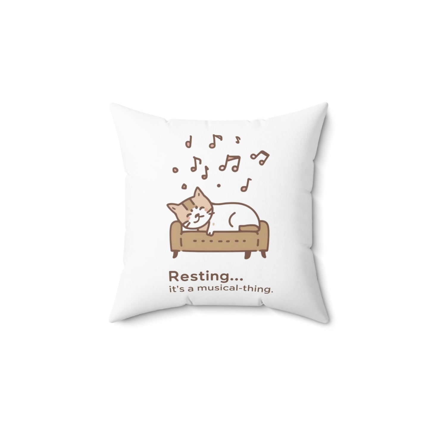 Cat Nap Pillow — "Resting... it's a musical thing." Decorative Square Cushion