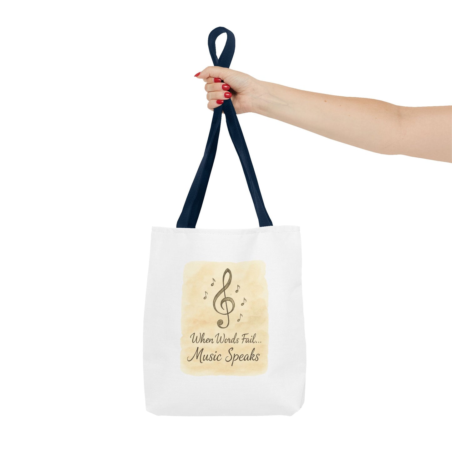 Music Speaks Tote Bag — 'When Words Fail... Music Speaks' Canvas Tote