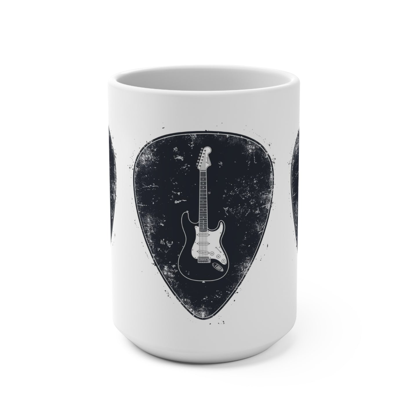 Electric Guitar Pick Mug — Retro Rock Musician Coffee Cup (15oz)