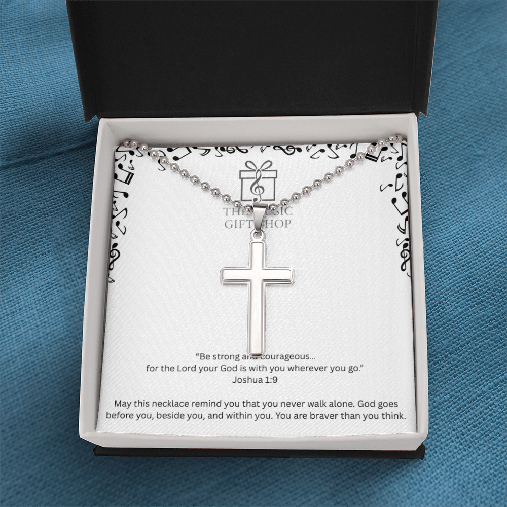 Be Strong & Courageous – Joshua 1:9 Encouragement Necklace