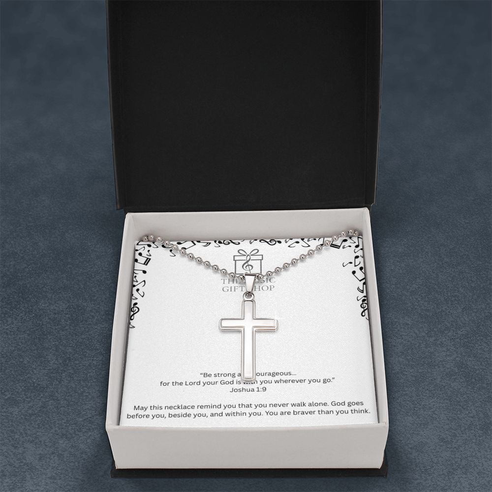 Be Strong & Courageous – Joshua 1:9 Encouragement Necklace