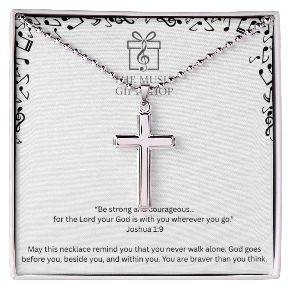 Be Strong & Courageous – Joshua 1:9 Encouragement Necklace