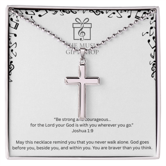 Be Strong & Courageous – Joshua 1:9 Encouragement Necklace