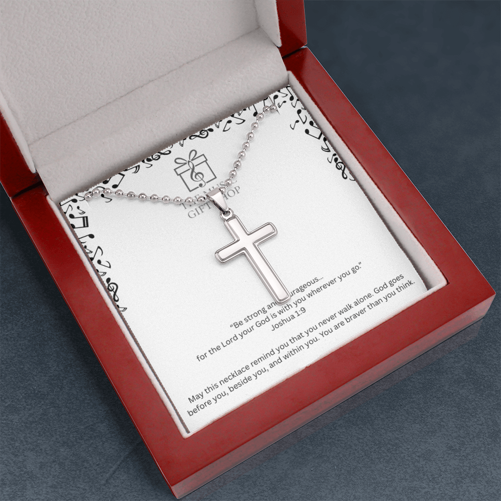 Be Strong & Courageous – Joshua 1:9 Encouragement Necklace