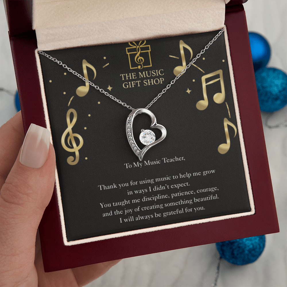 Music Teacher Appreciation Necklace – “You Shape Who I'm Becoming” Message Card