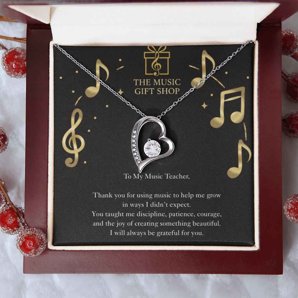 Music Teacher Appreciation Necklace – “You Shape Who I'm Becoming” Message Card