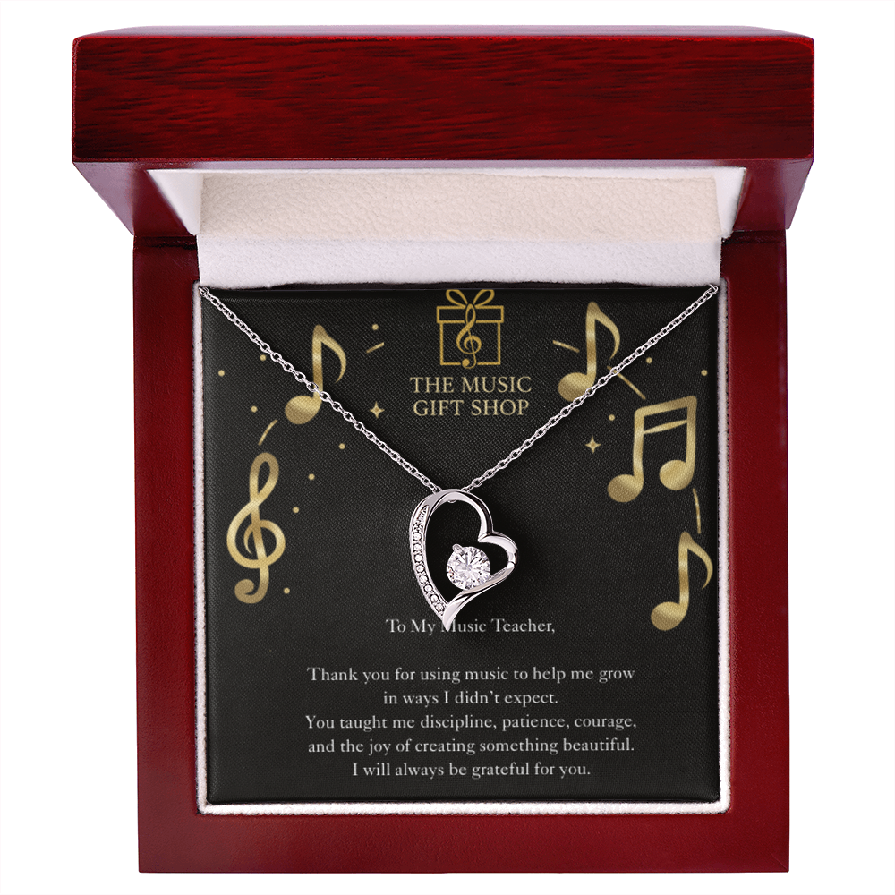 Music Teacher Appreciation Necklace – “You Shape Who I'm Becoming” Message Card