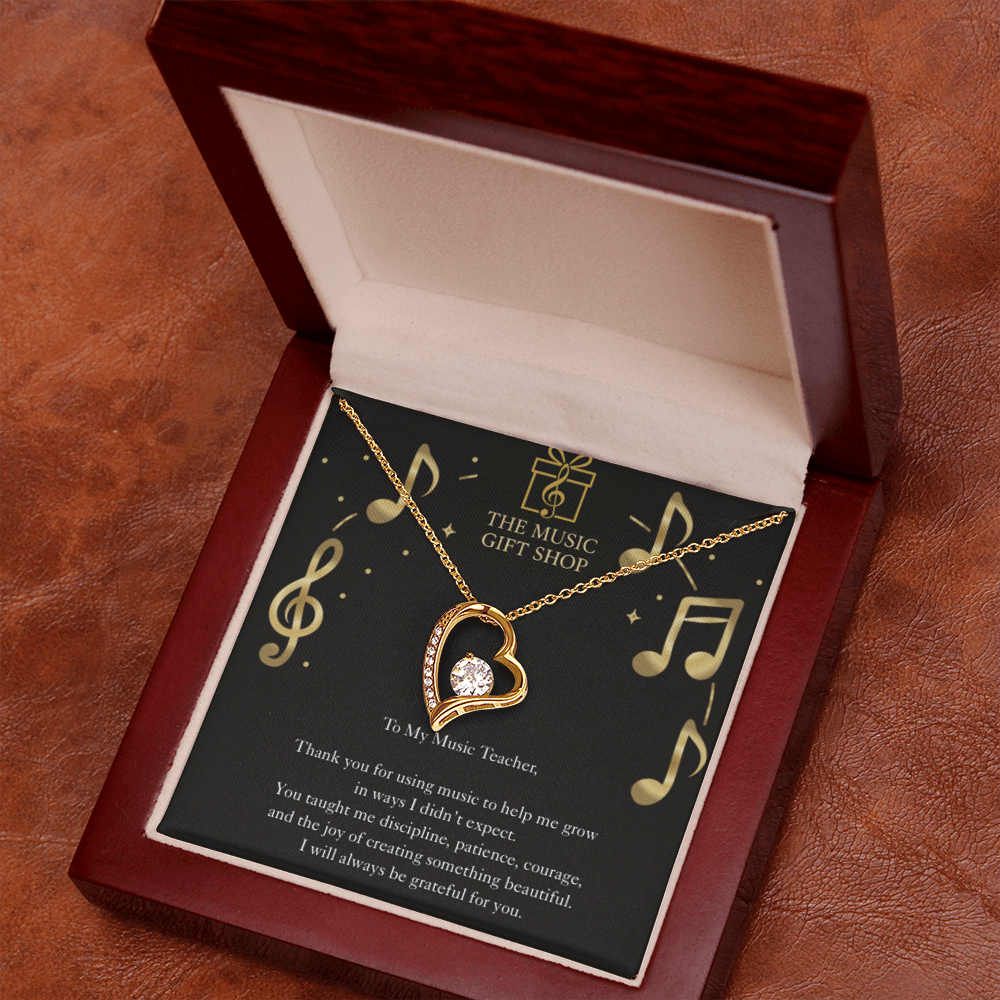Music Teacher Appreciation Necklace – “You Shape Who I'm Becoming” Message Card