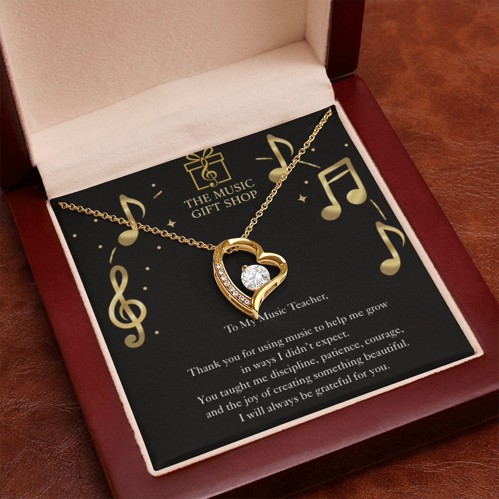Music Teacher Appreciation Necklace – “You Shape Who I'm Becoming” Message Card