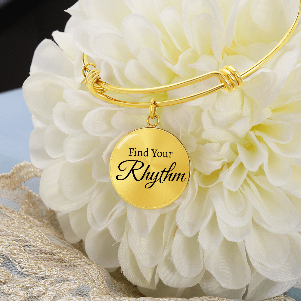 Find Your Rhythm – Motivational Engraved Bracelet for Musicians, Dancers & Dreamers
