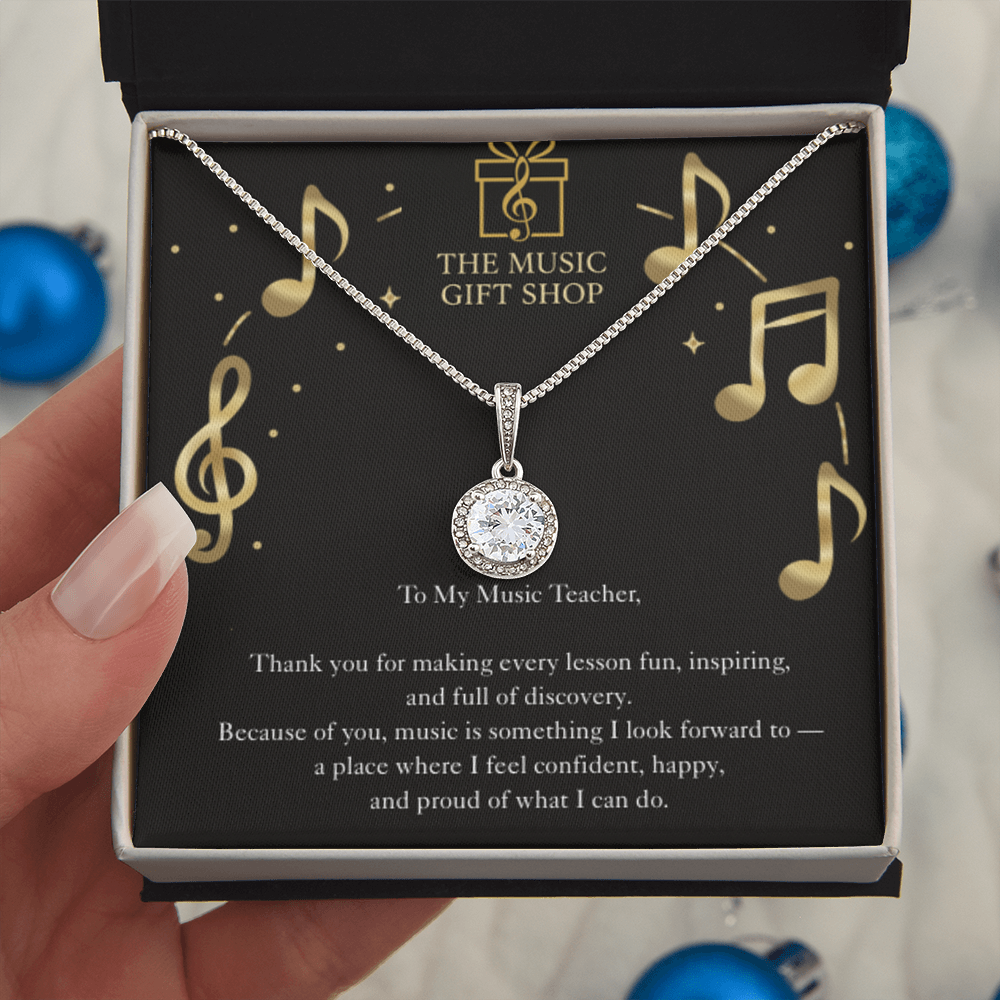 Music Teacher Necklace – “You Made Learning Music Something I Look Forward To”