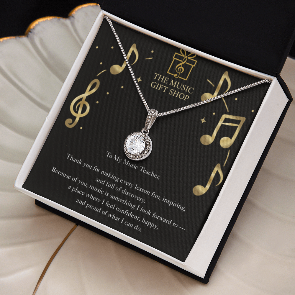 Music Teacher Necklace – “You Made Learning Music Something I Look Forward To”