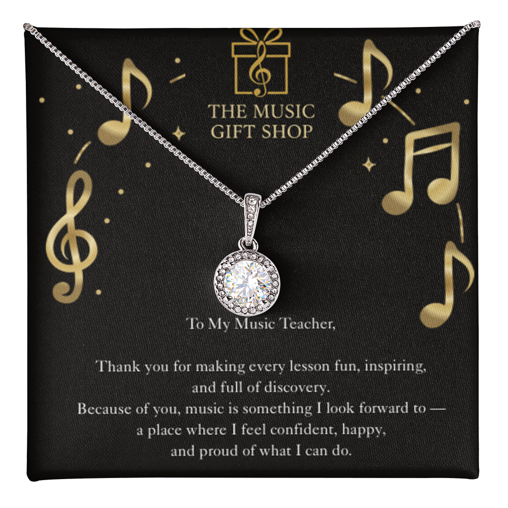 Music Teacher Necklace – “You Made Learning Music Something I Look Forward To”