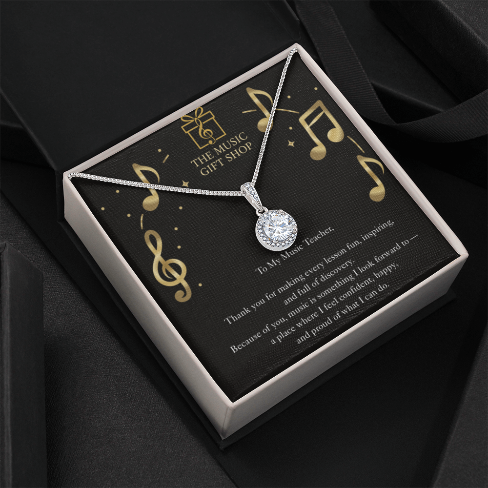Music Teacher Necklace – “You Made Learning Music Something I Look Forward To”
