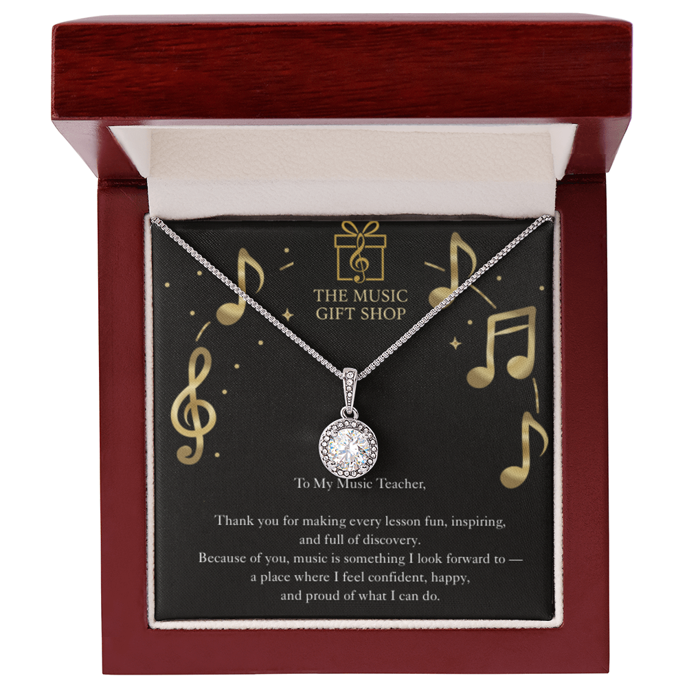 Music Teacher Necklace – “You Made Learning Music Something I Look Forward To”