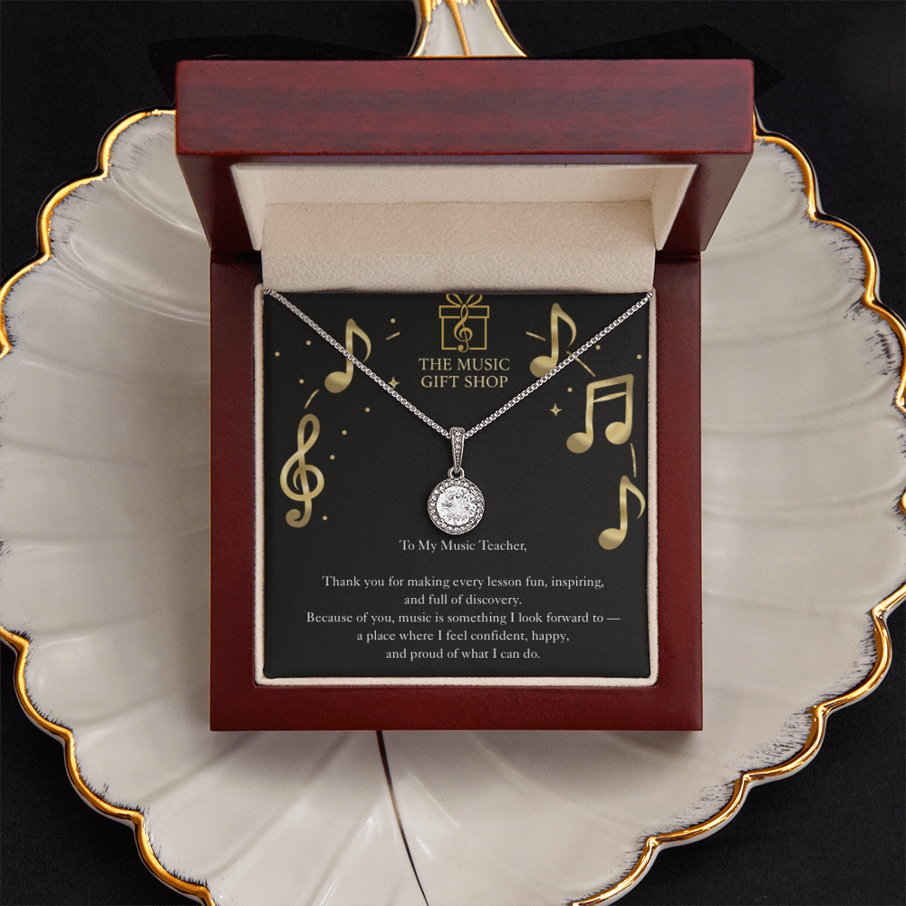 Music Teacher Necklace – “You Made Learning Music Something I Look Forward To”