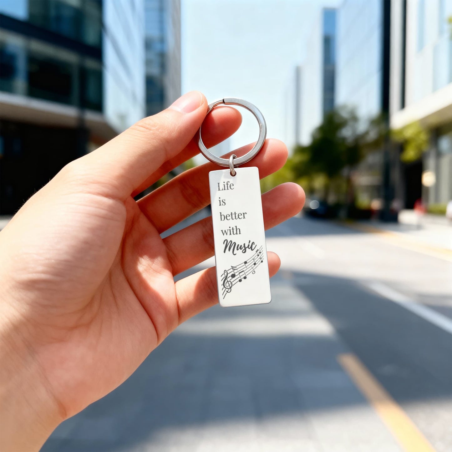 “Life Is Better With Music” Keychain – Thoughtful Gift for Music Teachers, Students & Music Lovers
