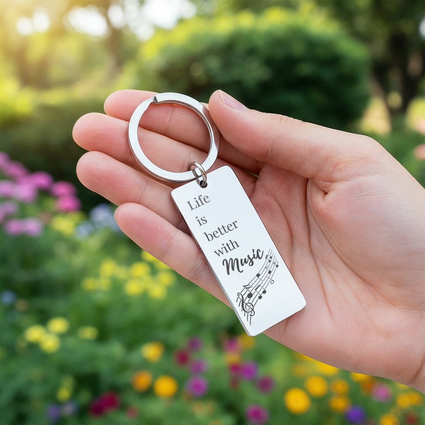 “Life Is Better With Music” Keychain – Thoughtful Gift for Music Teachers, Students & Music Lovers