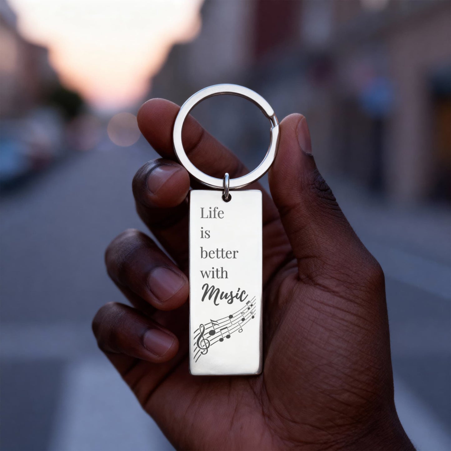 “Life Is Better With Music” Keychain – Thoughtful Gift for Music Teachers, Students & Music Lovers