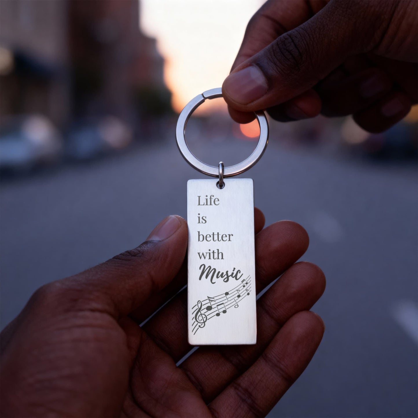 “Life Is Better With Music” Keychain – Thoughtful Gift for Music Teachers, Students & Music Lovers