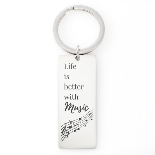 “Life Is Better With Music” Keychain – Thoughtful Gift for Music Teachers, Students & Music Lovers