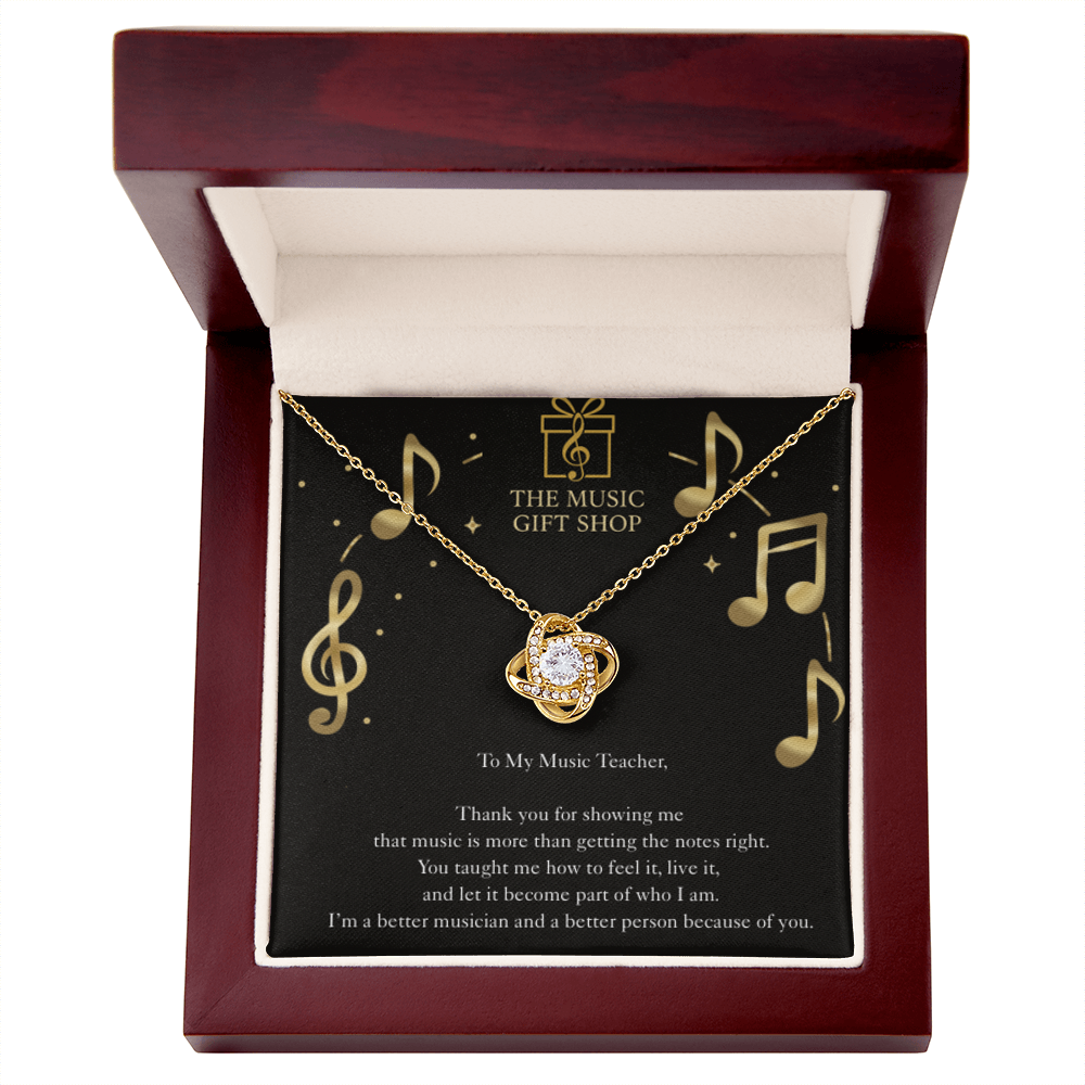 Music Teacher Necklace Gift – “You Made Me Feel the Music” Appreciation Card
