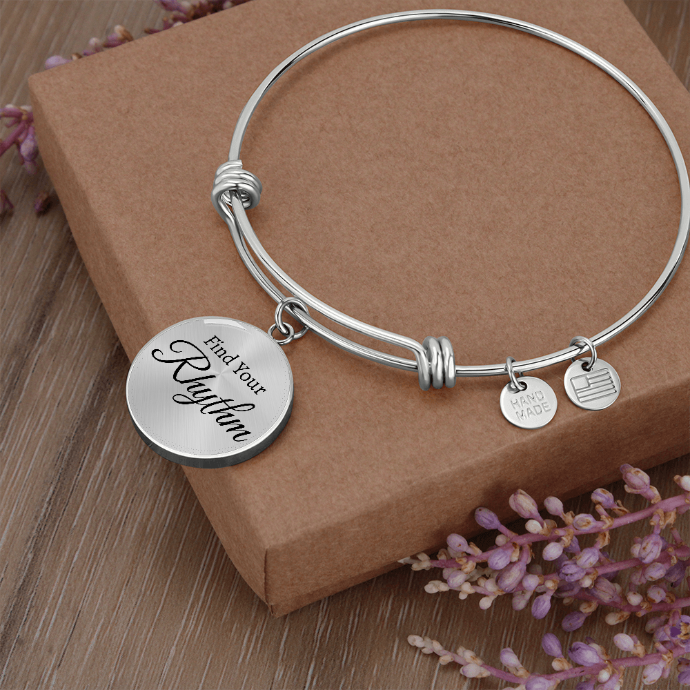 Find Your Rhythm – Motivational Engraved Bracelet for Musicians, Dancers & Dreamers
