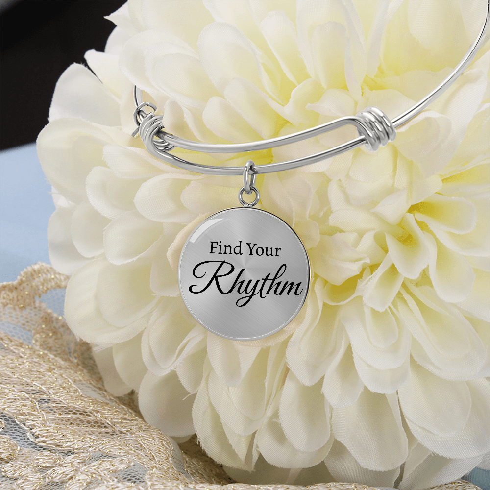 Find Your Rhythm – Motivational Engraved Bracelet for Musicians, Dancers & Dreamers