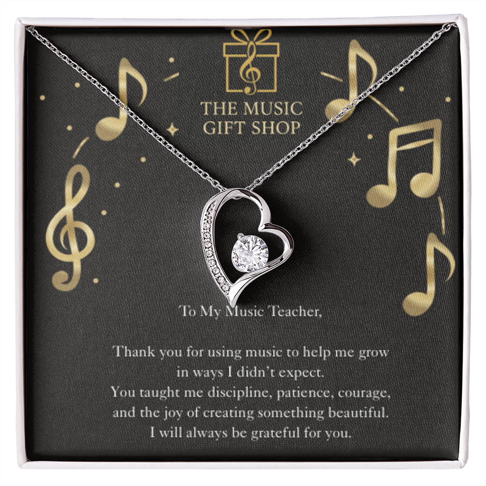 Music Teacher Appreciation Necklace – “You Shape Who I'm Becoming” Message Card
