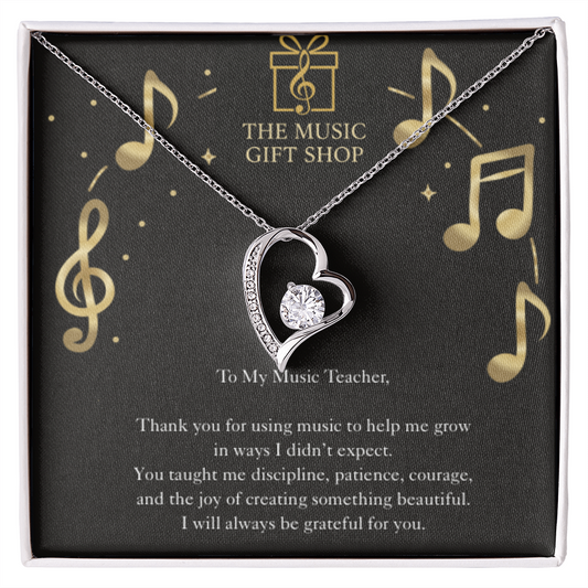 Music Teacher Appreciation Necklace – “You Shape Who I'm Becoming” Message Card