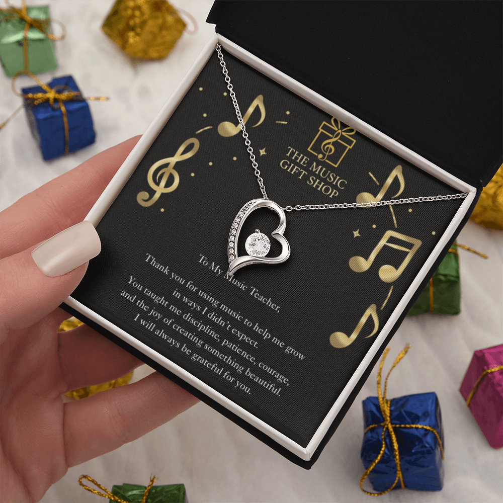 Music Teacher Appreciation Necklace – “You Shape Who I'm Becoming” Message Card