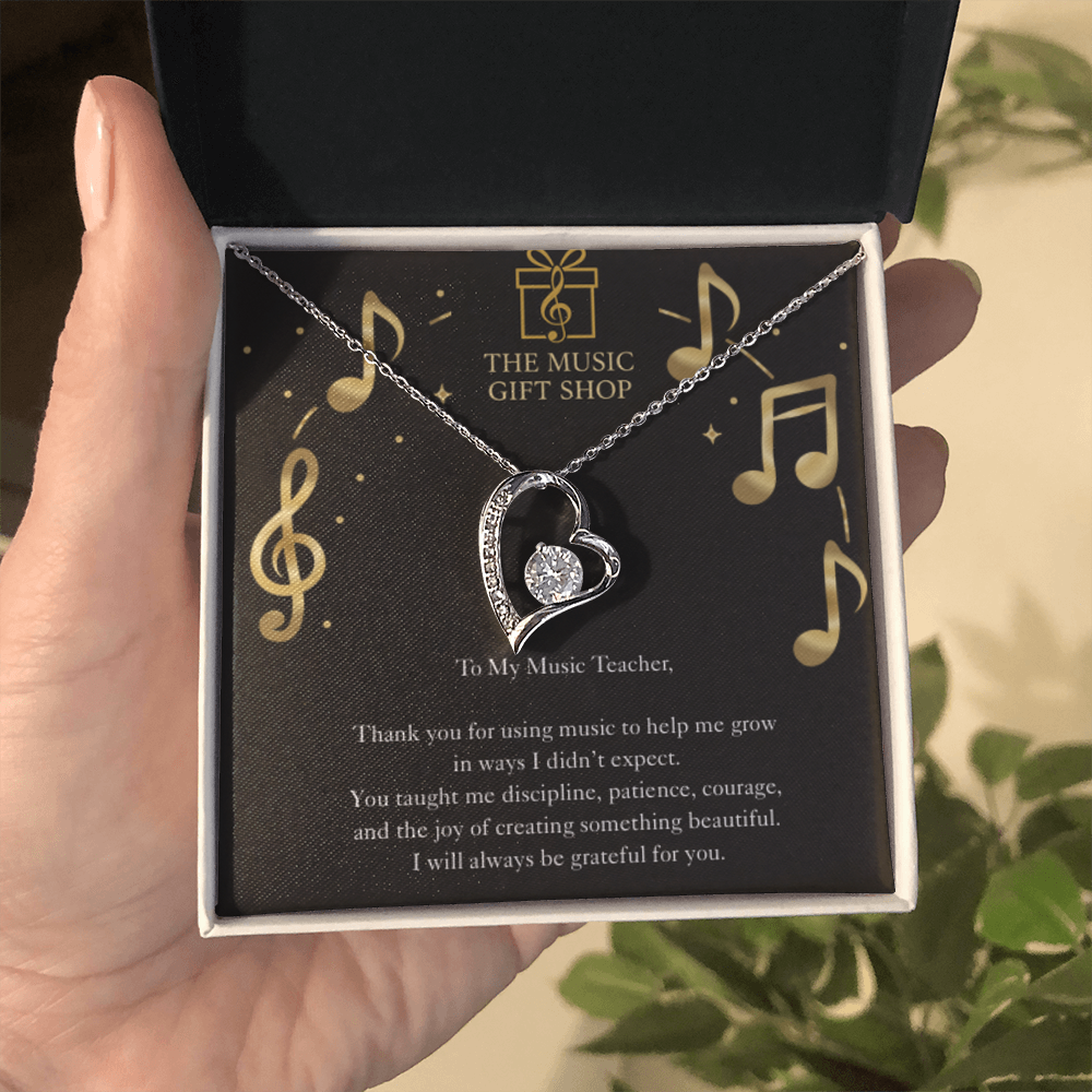 Music Teacher Appreciation Necklace – “You Shape Who I'm Becoming” Message Card