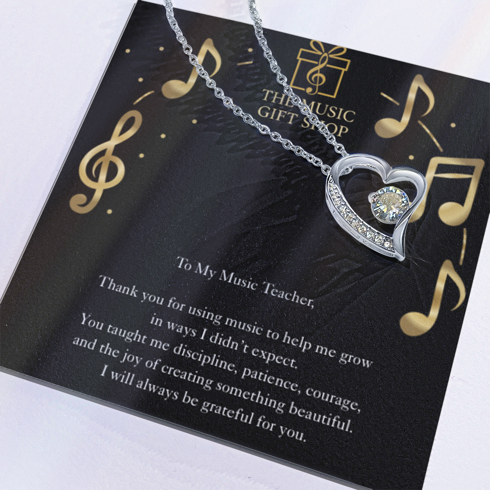 Music Teacher Appreciation Necklace – “You Shape Who I'm Becoming” Message Card