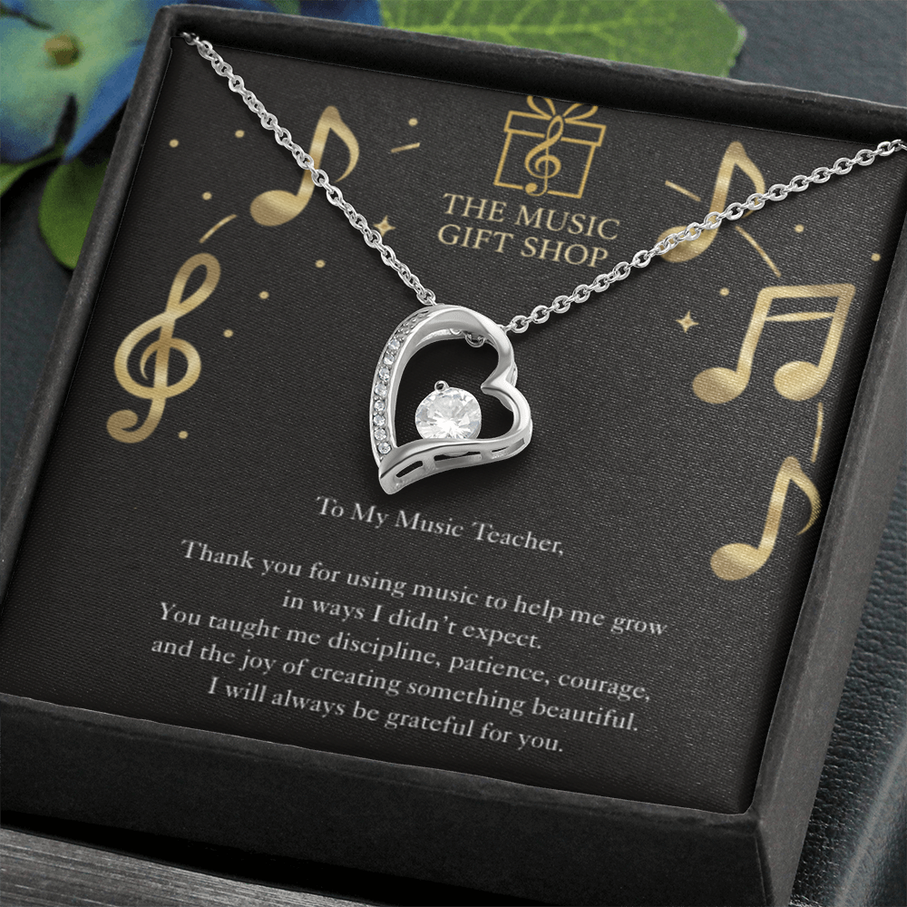 Music Teacher Appreciation Necklace – “You Shape Who I'm Becoming” Message Card