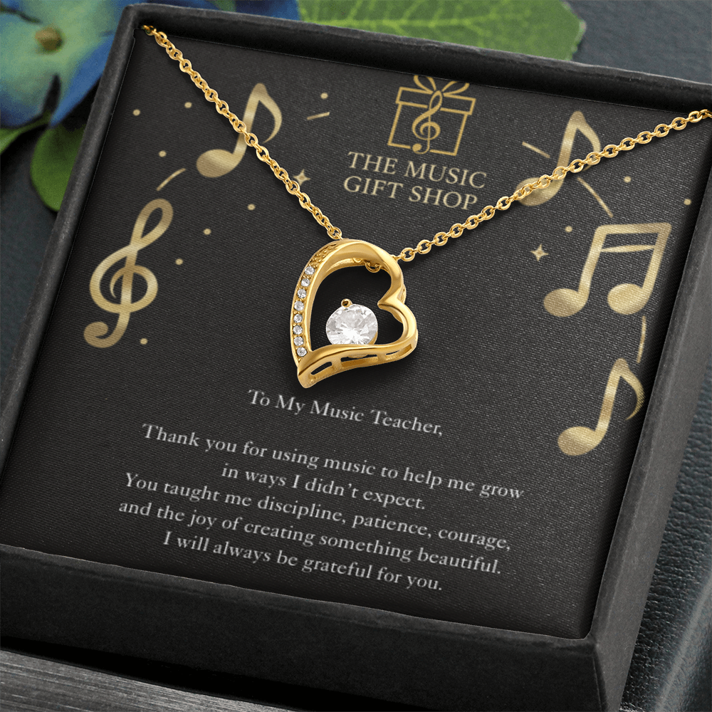 Music Teacher Appreciation Necklace – “You Shape Who I'm Becoming” Message Card