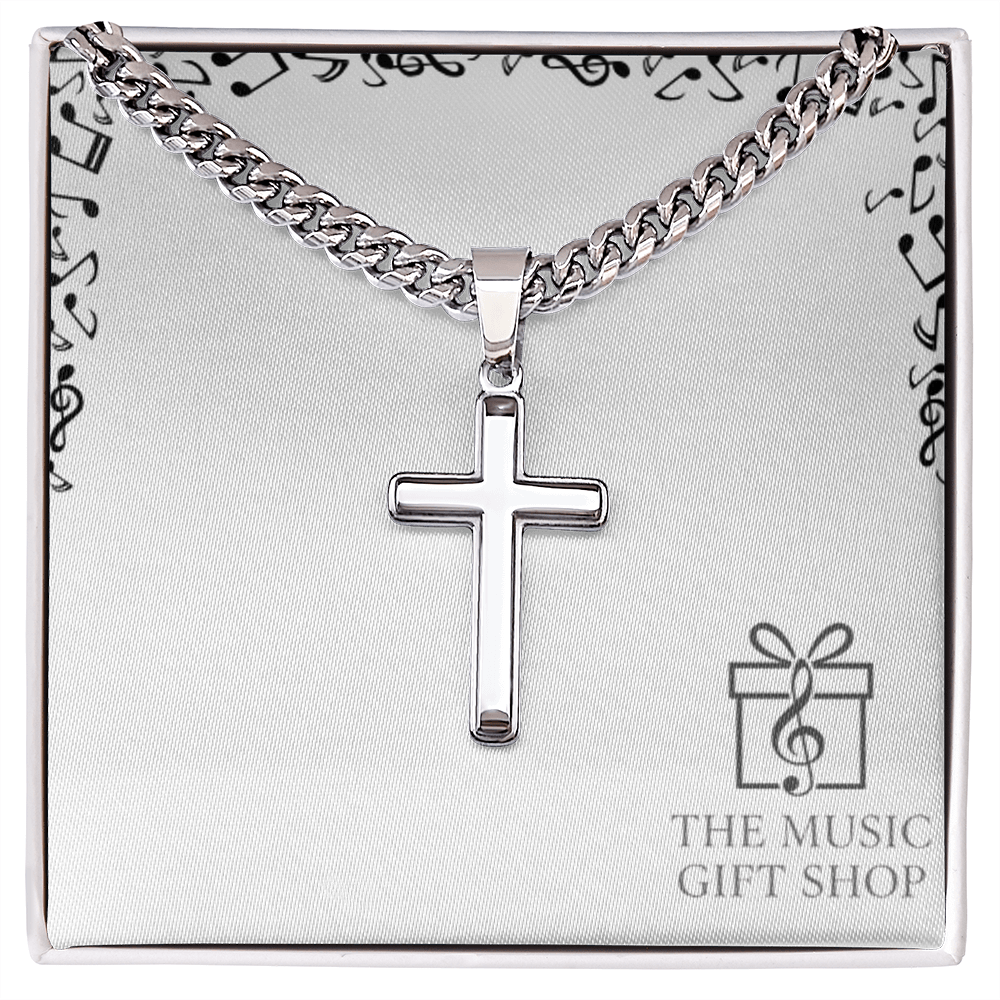 Artisan Cross with Cuban Link Chain