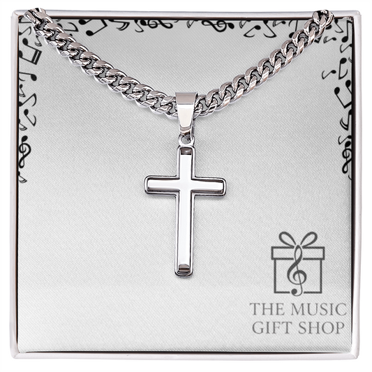 Artisan Cross with Cuban Link Chain