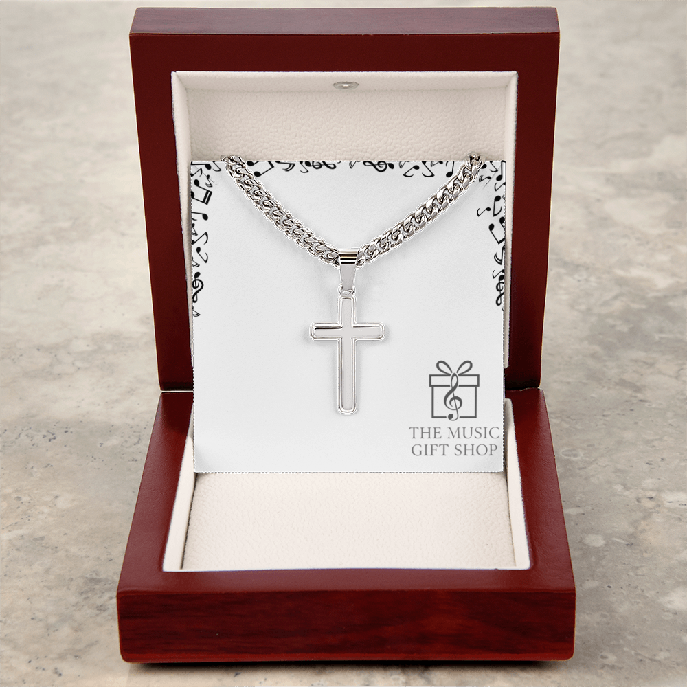 Artisan Cross with Cuban Link Chain