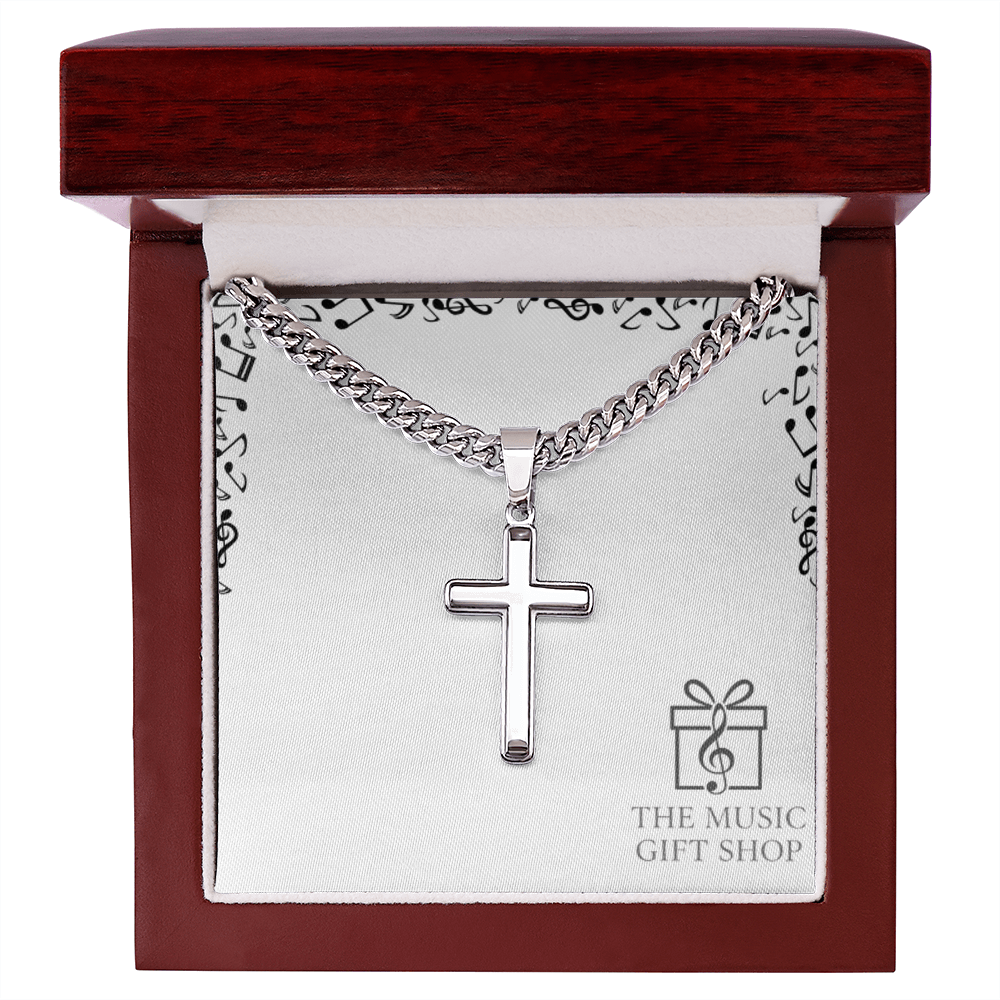 Artisan Cross with Cuban Link Chain