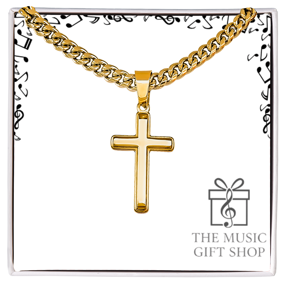 Artisan Cross with Cuban Link Chain