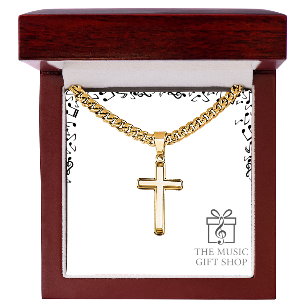Artisan Cross with Cuban Link Chain